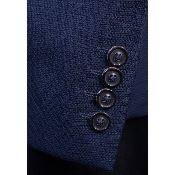 Zara Blazer Mens Sz 40 Solid Blue 3-Button Sport Coat Jacket Blazer WOOL - Picture 7 of 15